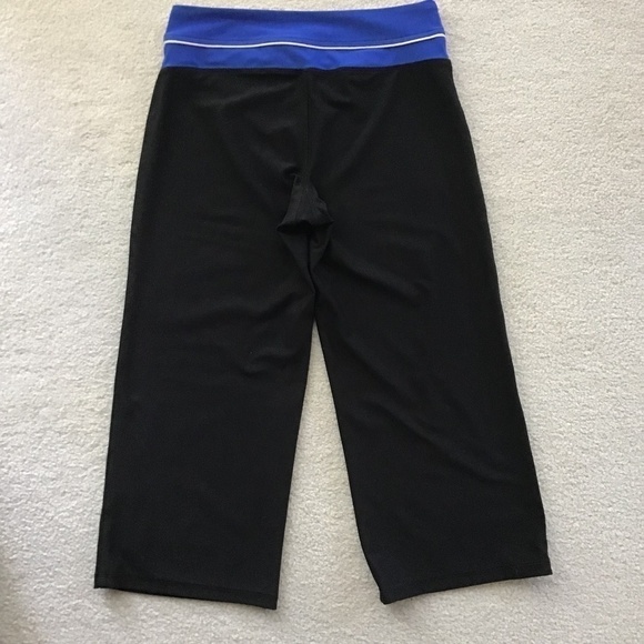AVIA SMALL WORK OUT CROP PANTS BLACK & BLUE - Picture 2 of 4